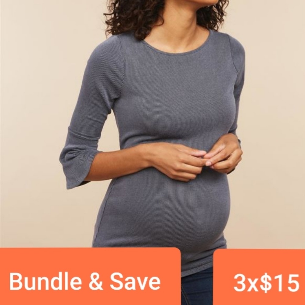 Bell sleeve maternity top
